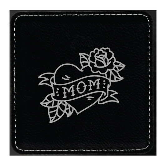 Black Leatherette Coaster