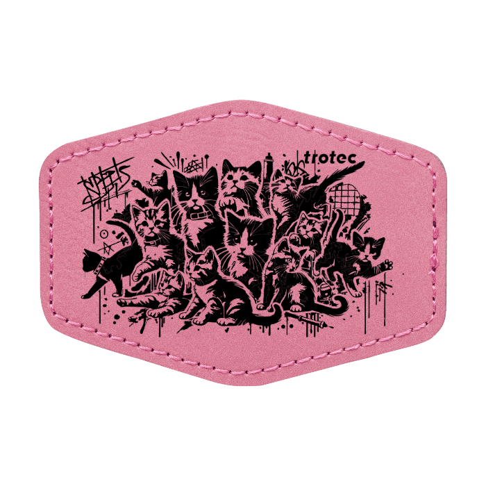 Pink Hex Leatherette Patch.