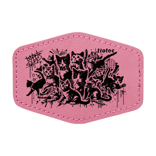 Pink Hex Leatherette Patch.