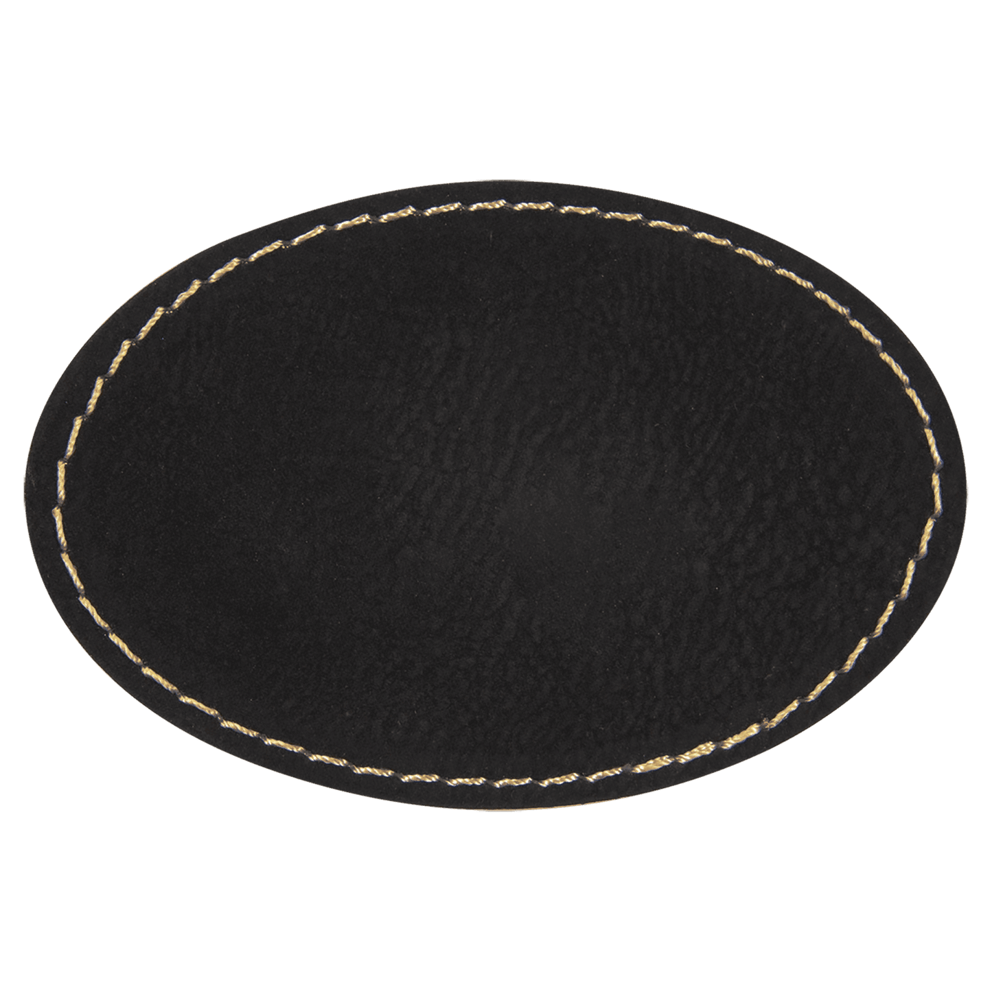 Black Oval Leatherette Patch.